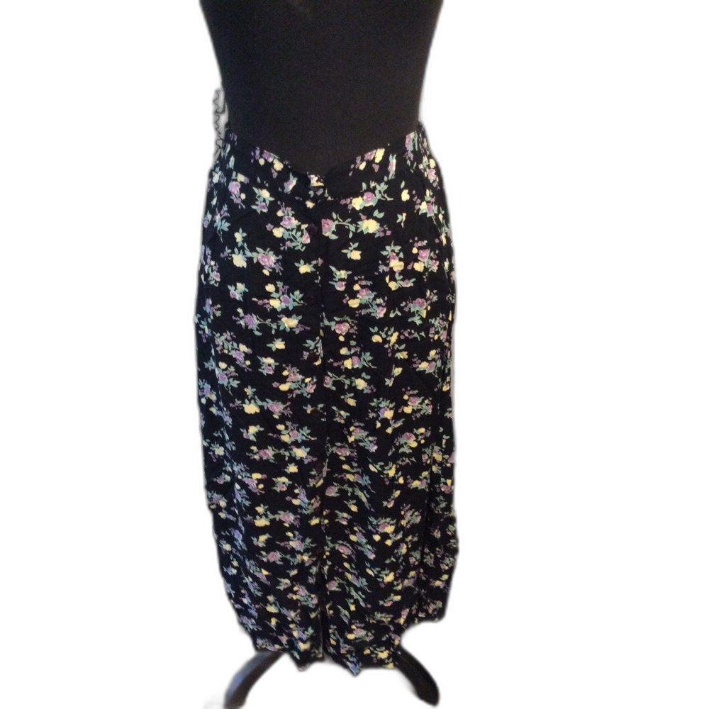 Vintage Honors Floral Button Up Midi Skirt Large L Cottagecore